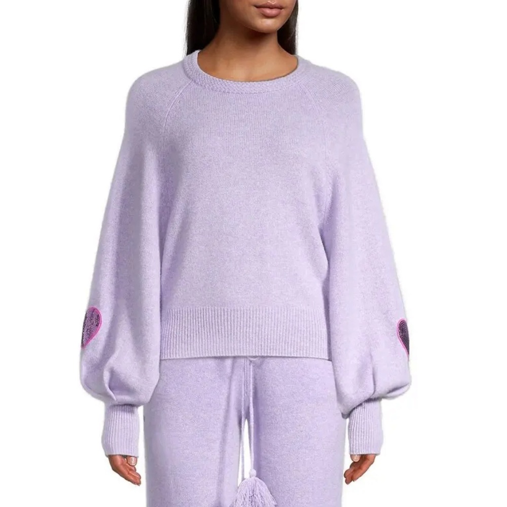 LoveShackFancy Ashland Cashmere Blend Pullover In Purple